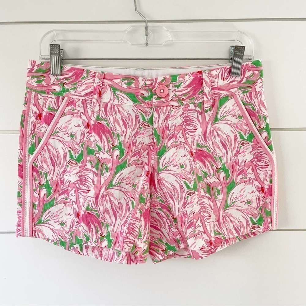 Lilly Pulitzer Pink Colony Flamingo Callahan Shorts Size 0